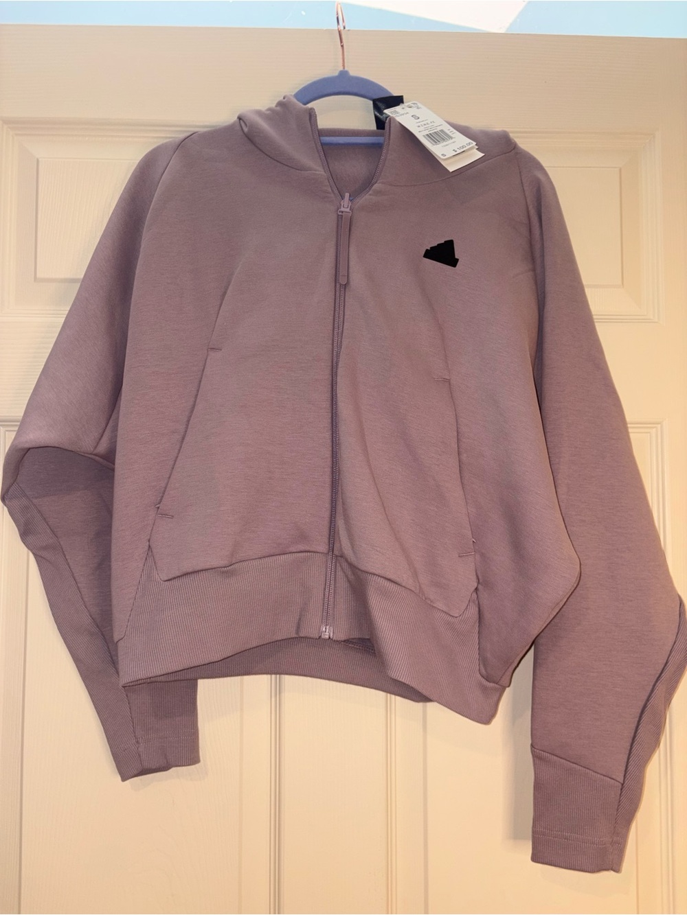 Cropped Adidas Lavender Zip-Up Hoodie
